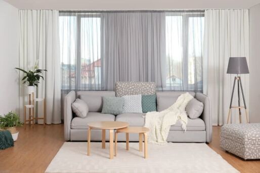 A beautifully staged living room, ready for home buyers to view.